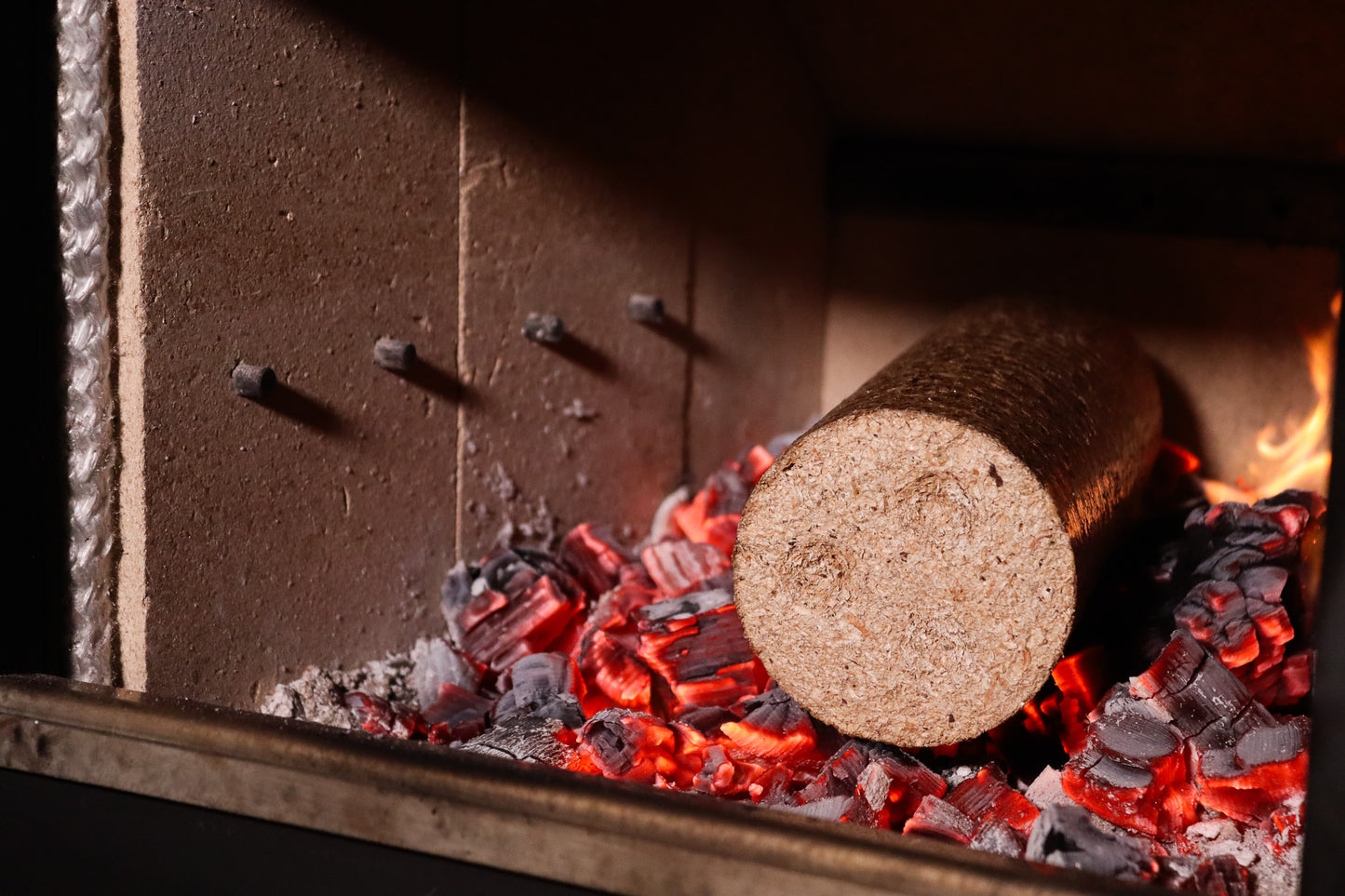Bio Briqs firewood briquette in log burner