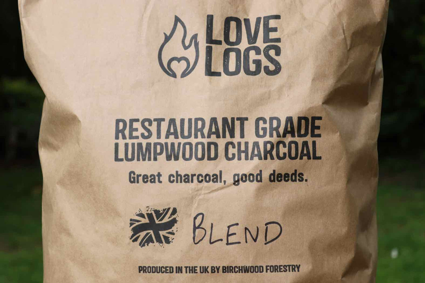 Love Logs Sustainable British Charcoal Bag