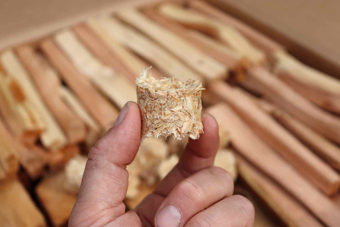 Love Logs Natural Firelighter In Hand