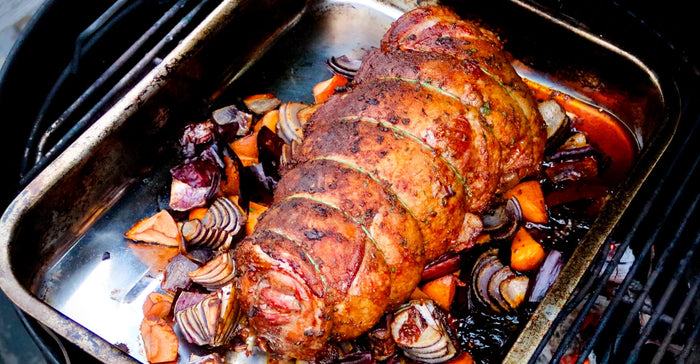 Leg of Lamb Being Cooked on the BBQ
