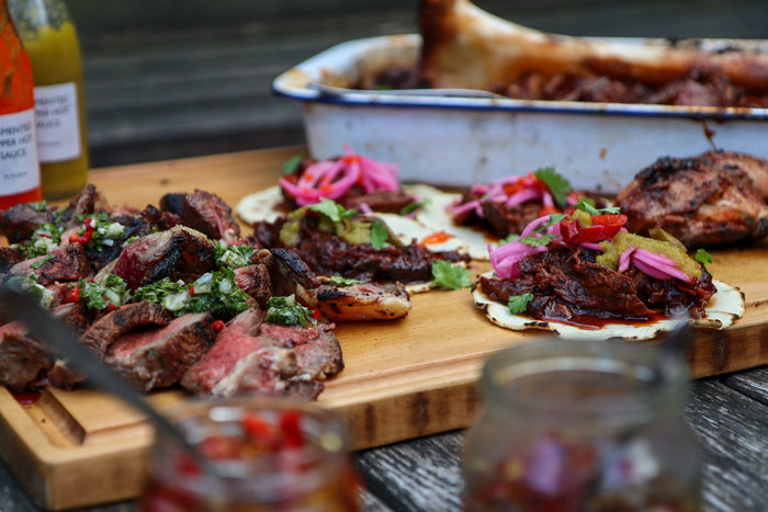 Beef Birria Tacos and a Tomahawk Steam