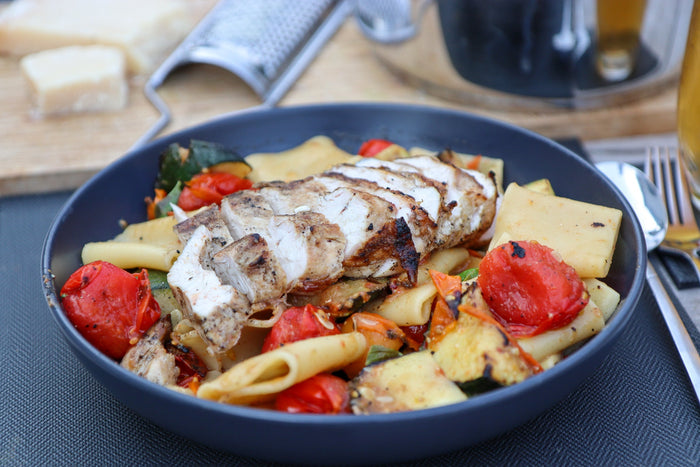 Chargrilled Chicken, Courgette & Tomato Pasta