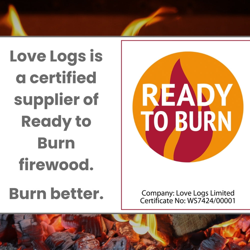 Love Logs Ready to Burn certified oak firewood