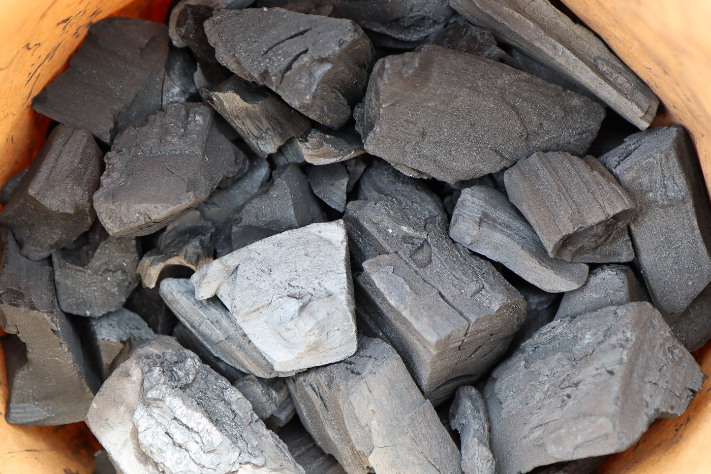 Inside bag of British Alder Charcoal