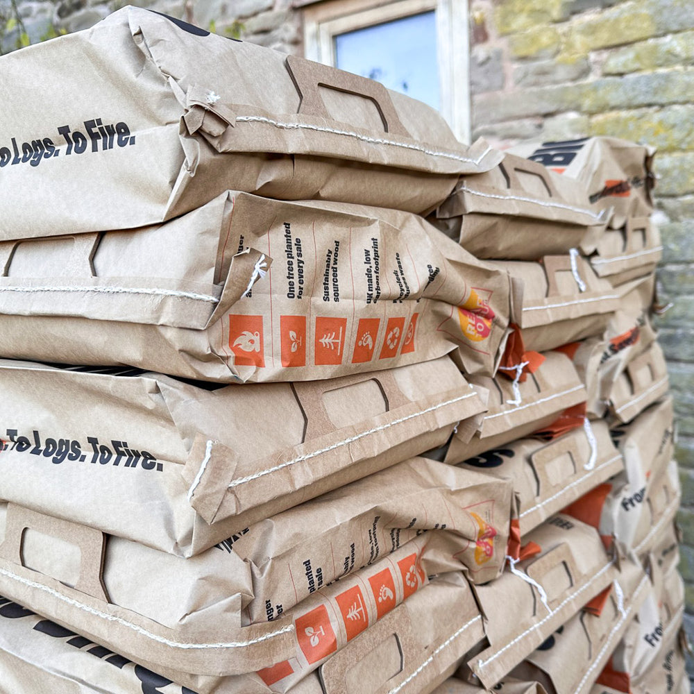 Pallet of Love Logs Bio Briqs Briquettes Heat Logs