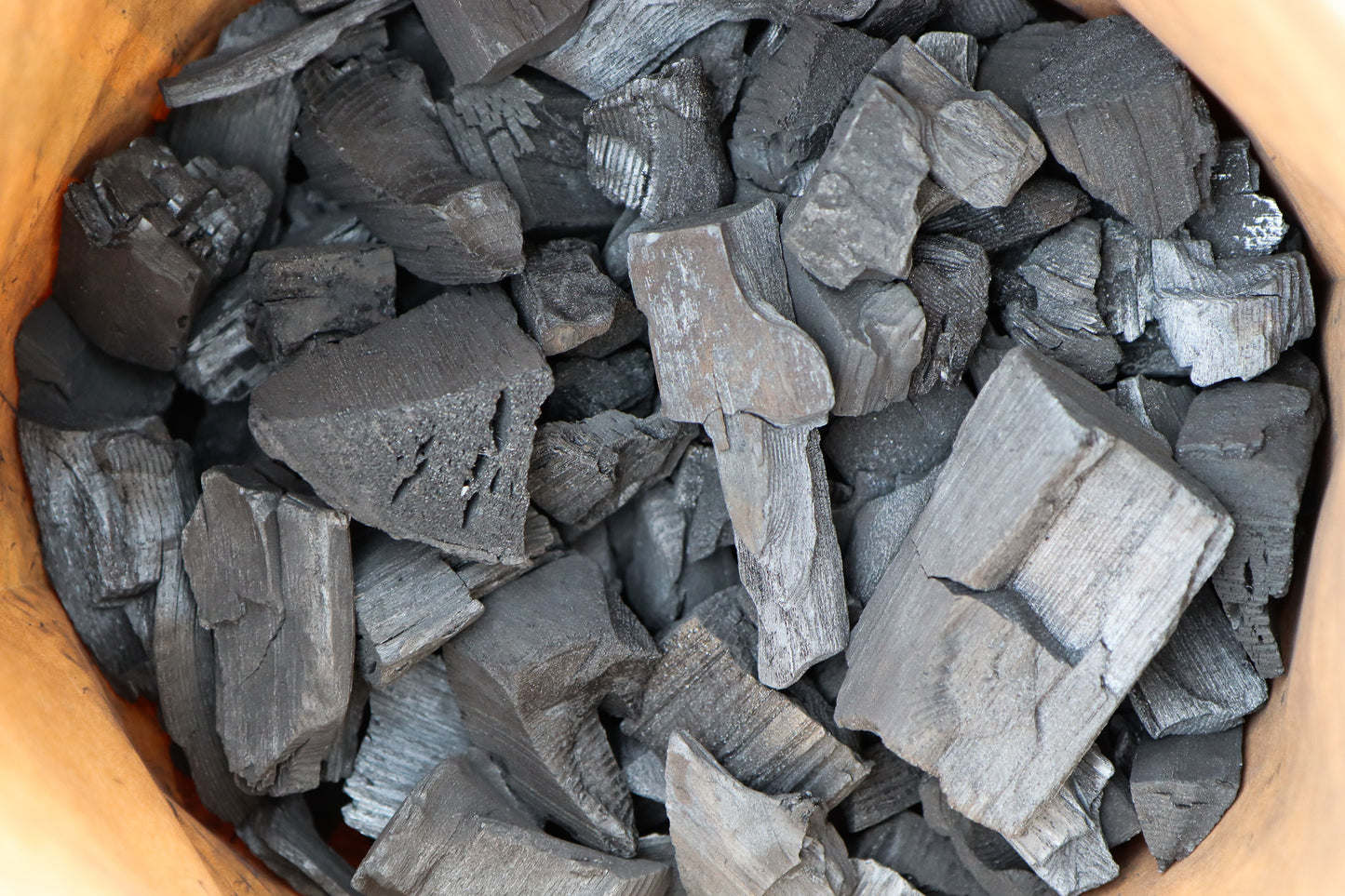 Inside a bag of British Ash Charcoal