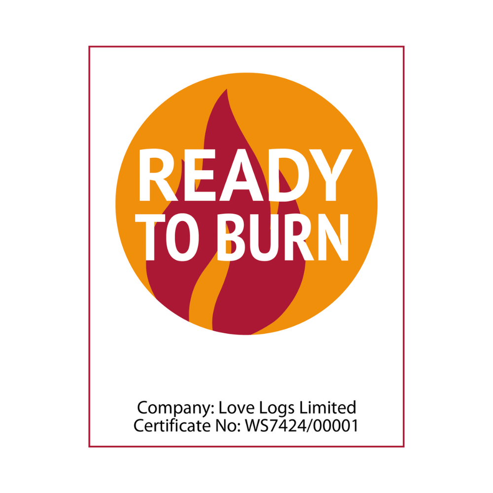 
                      
                        Love Logs Ready to Burn Certification Showing the Ready to Burn Logo and Love Logs' certification number
                      
                    