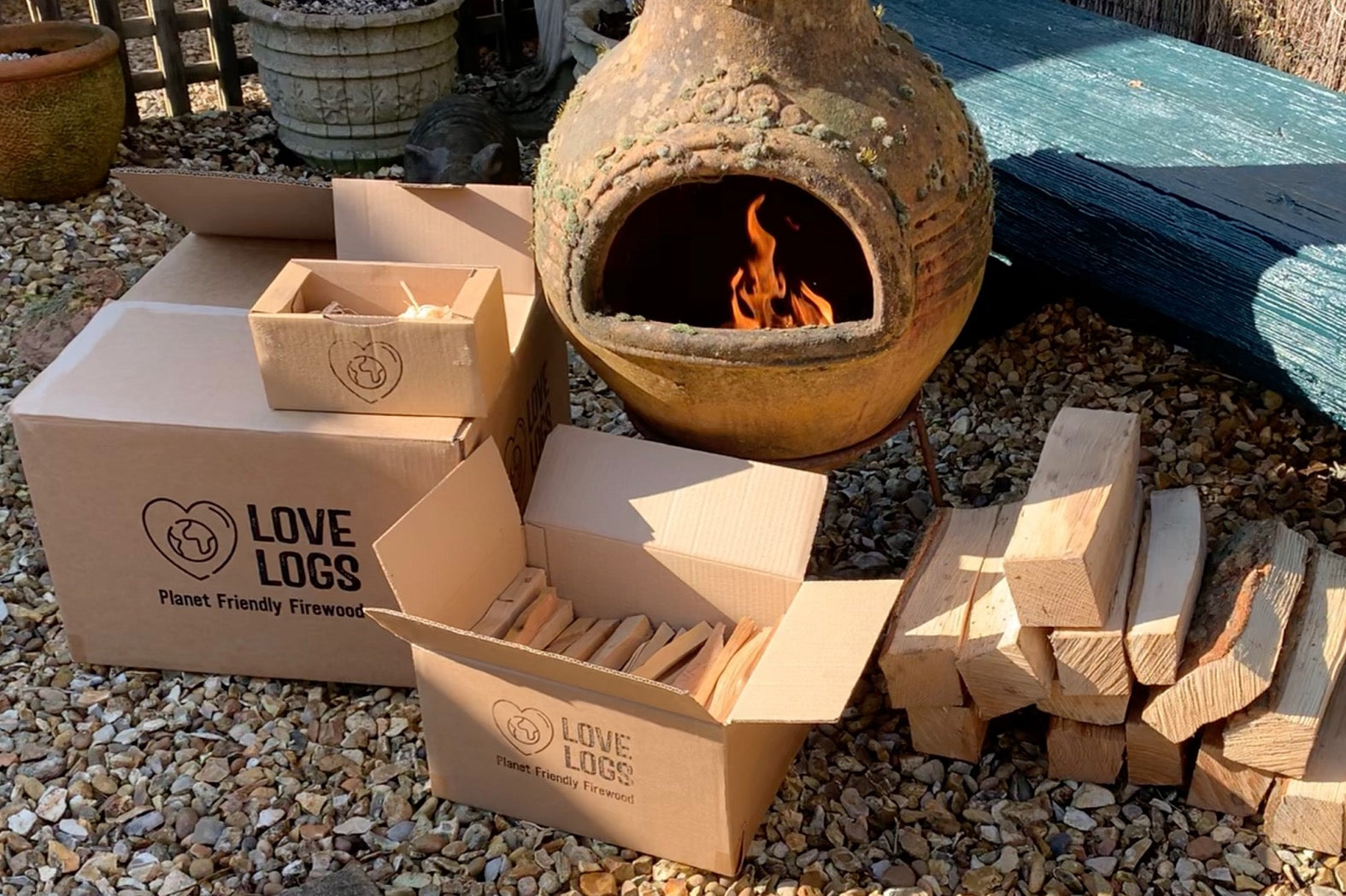 Chiminea Fuel Kit Love Logs